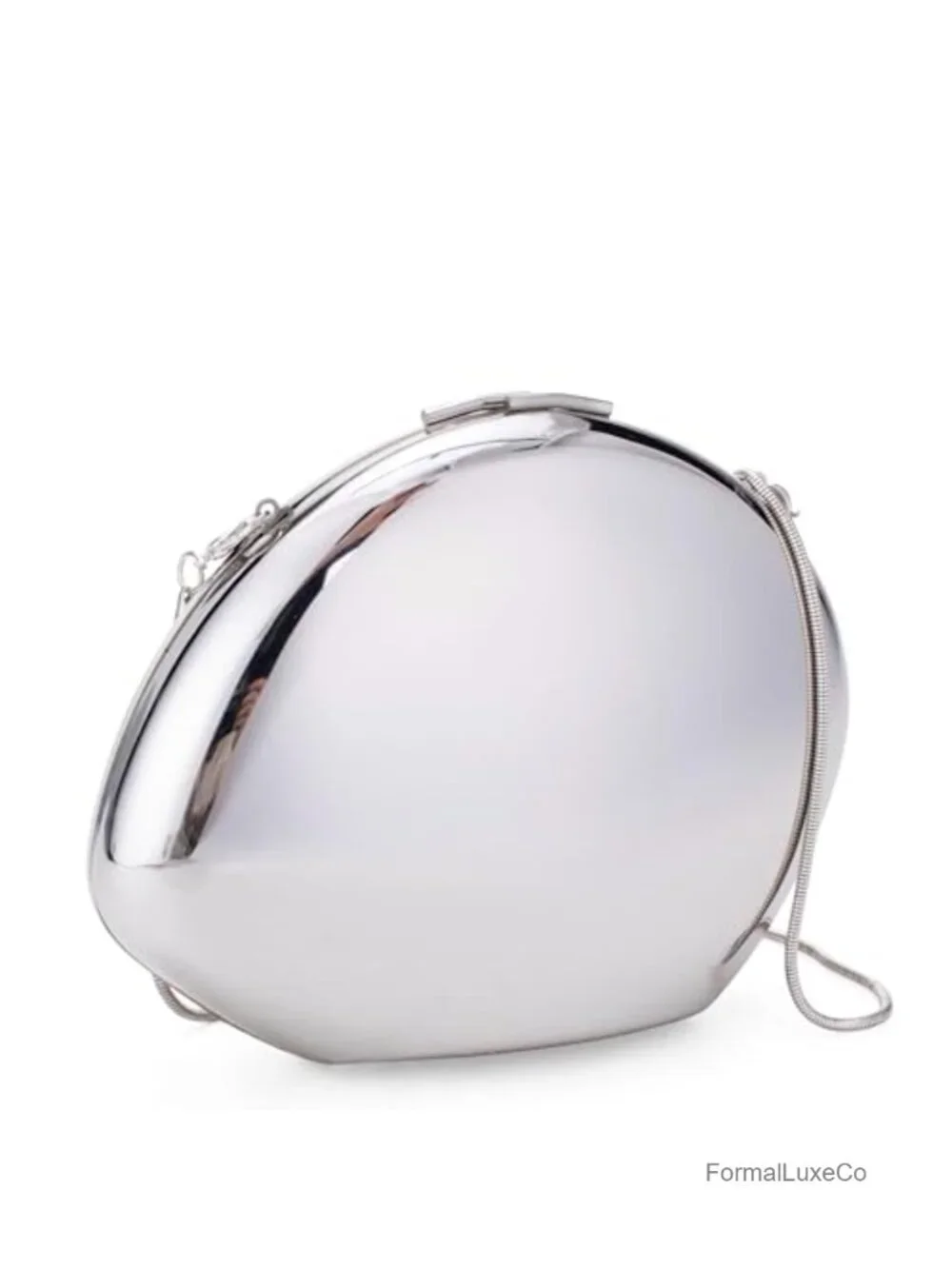 Acrylic Evening Clutch Bag Silver Metal Design Party Purse